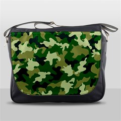 Green Military Background Camouflage Messenger Bag by Semog4