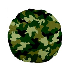 Green Military Background Camouflage Standard 15  Premium Flano Round Cushions by Semog4