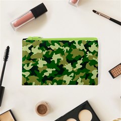 Green Military Background Camouflage Cosmetic Bag (xs) by Semog4