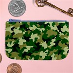 Green Military Background Camouflage Large Coin Purse Front