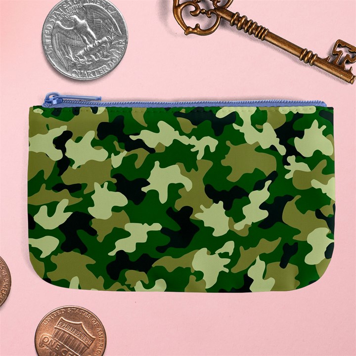 Green Military Background Camouflage Large Coin Purse