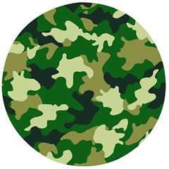 Green Military Background Camouflage Wooden Bottle Opener (round) by Semog4