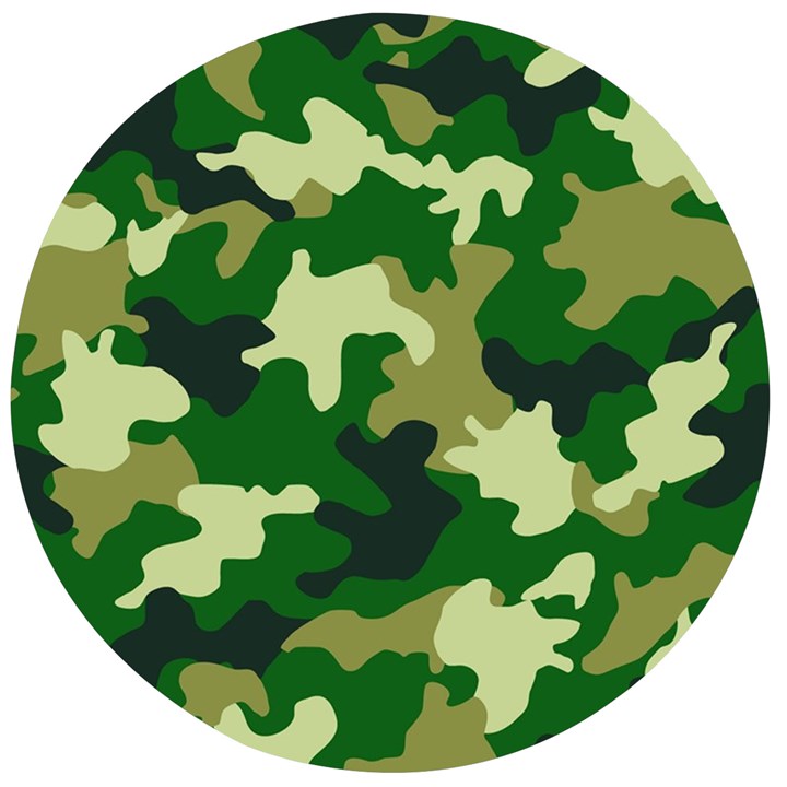 Green Military Background Camouflage Wooden Bottle Opener (Round)