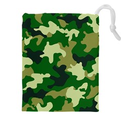 Green Military Background Camouflage Drawstring Pouch (5xl) by Semog4