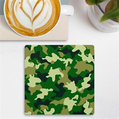 Green Military Background Camouflage Uv Print Square Tile Coaster  by Semog4