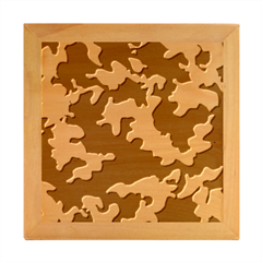 Green Military Background Camouflage Wood Photo Frame Cube