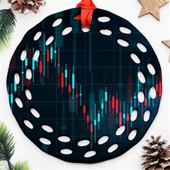 Flag Patterns On Forex Charts Ornament (round Filigree) by Semog4