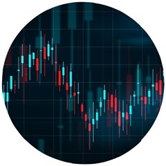 Flag Patterns On Forex Charts Wooden Puzzle Round by Semog4