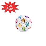 Owl Bird 1  Mini Magnets (100 pack)  Front