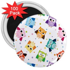 Owl Bird 3  Magnets (100 Pack) by Semog4