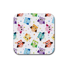 Owl Bird Rubber Coaster (square) by Semog4