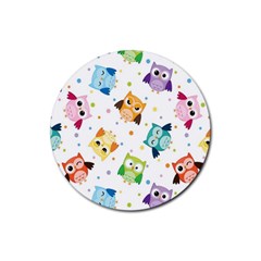 Owl Bird Rubber Round Coaster (4 Pack) by Semog4