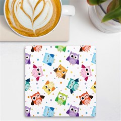 Owl Bird Uv Print Square Tile Coaster  by Semog4