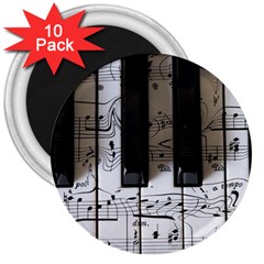 Music Piano Instrument Sheet 3  Magnets (10 Pack)  by Semog4