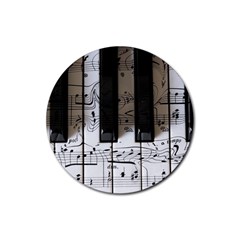 Music Piano Instrument Sheet Rubber Coaster (round) by Semog4