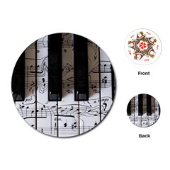 Music Piano Instrument Sheet Playing Cards Single Design (round) by Semog4