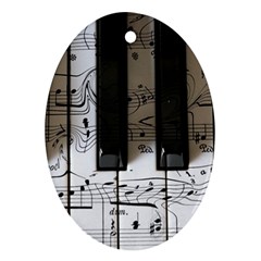 Music Piano Instrument Sheet Oval Ornament (two Sides) by Semog4