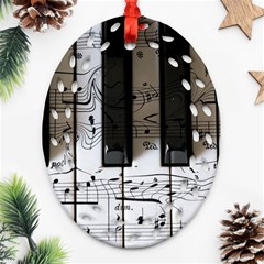 Music Piano Instrument Sheet Ornament (oval Filigree)