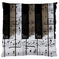 Music Piano Instrument Sheet Large Premium Plush Fleece Cushion Case (two Sides) by Semog4