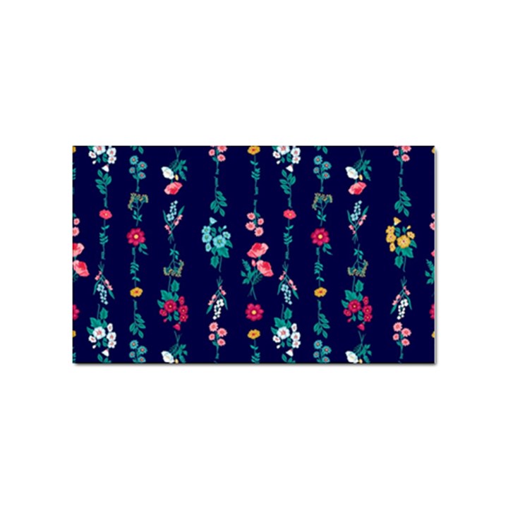 Flowers Pattern Bouquets Colorful Sticker Rectangular (10 pack)