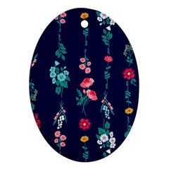 Flowers Pattern Bouquets Colorful Oval Ornament (Two Sides)