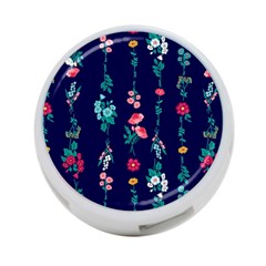 Flowers Pattern Bouquets Colorful 4-Port USB Hub (One Side)