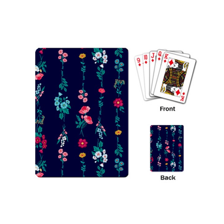 Flowers Pattern Bouquets Colorful Playing Cards Single Design (Mini)