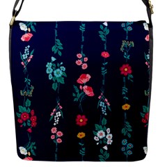 Flowers Pattern Bouquets Colorful Flap Closure Messenger Bag (S)