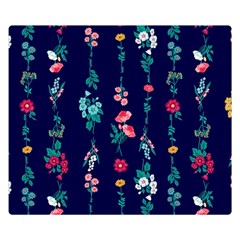 Flowers Pattern Bouquets Colorful Two Sides Premium Plush Fleece Blanket (Small)