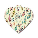 Dreamcatcher Abstract Pattern Dog Tag Heart (Two Sides) Front