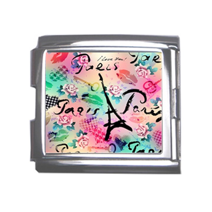 From Paris Abstract Art Pattern Mega Link Italian Charm (18mm)