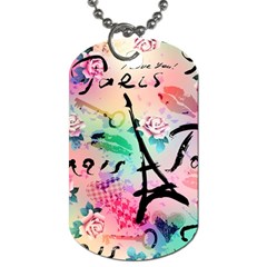 From Paris Abstract Art Pattern Dog Tag (one Side) by Semog4