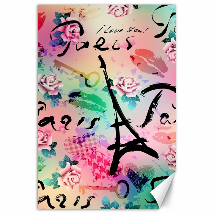 From Paris Abstract Art Pattern Canvas 20  x 30 