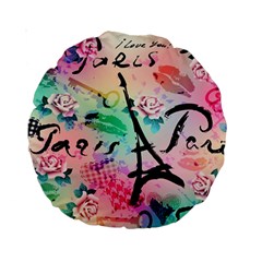 From Paris Abstract Art Pattern Standard 15  Premium Round Cushions by Semog4