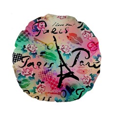 From Paris Abstract Art Pattern Standard 15  Premium Flano Round Cushions by Semog4