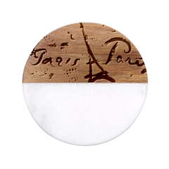 From Paris Abstract Art Pattern Classic Marble Wood Coaster (round) 