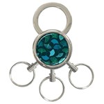 Pattern Plant Abstract 3-Ring Key Chain Front