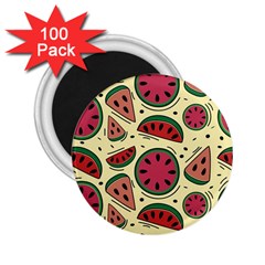 Watermelon Pattern Slices Fruit 2 25  Magnets (100 Pack)  by Semog4