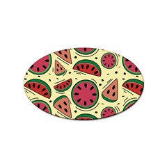 Watermelon Pattern Slices Fruit Sticker Oval (10 Pack)