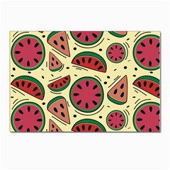 Watermelon Pattern Slices Fruit Postcards 5  X 7  (pkg Of 10) by Semog4