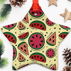 Watermelon Pattern Slices Fruit Star Ornament (two Sides) by Semog4