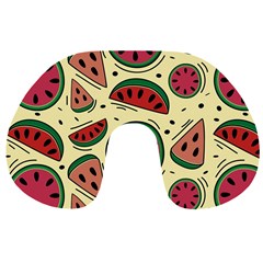 Watermelon Pattern Slices Fruit Travel Neck Pillow by Semog4