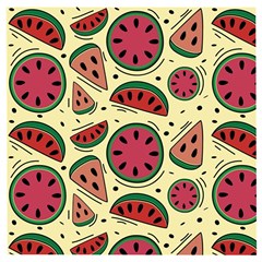 Watermelon Pattern Slices Fruit Wooden Puzzle Square by Semog4