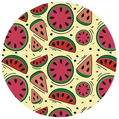 Watermelon Pattern Slices Fruit Wooden Bottle Opener (round) by Semog4