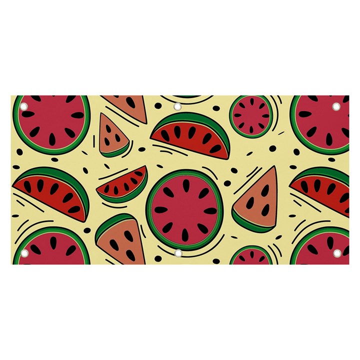 Watermelon Pattern Slices Fruit Banner and Sign 6  x 3 