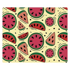 Watermelon Pattern Slices Fruit Premium Plush Fleece Blanket (small) by Semog4