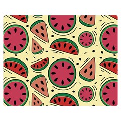 Watermelon Pattern Slices Fruit Premium Plush Fleece Blanket (medium)