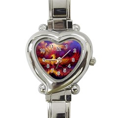 Phoenix Bird Heart Italian Charm Watch