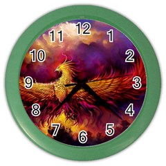 Phoenix Bird Color Wall Clock by Semog4