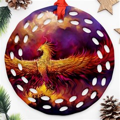 Phoenix Bird Round Filigree Ornament (two Sides) by Semog4